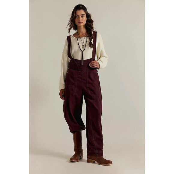 Free People We The Free Felix Tapered Overalls Jumpsuit Pinafore M NEW 282794 - Picture 1 of 15